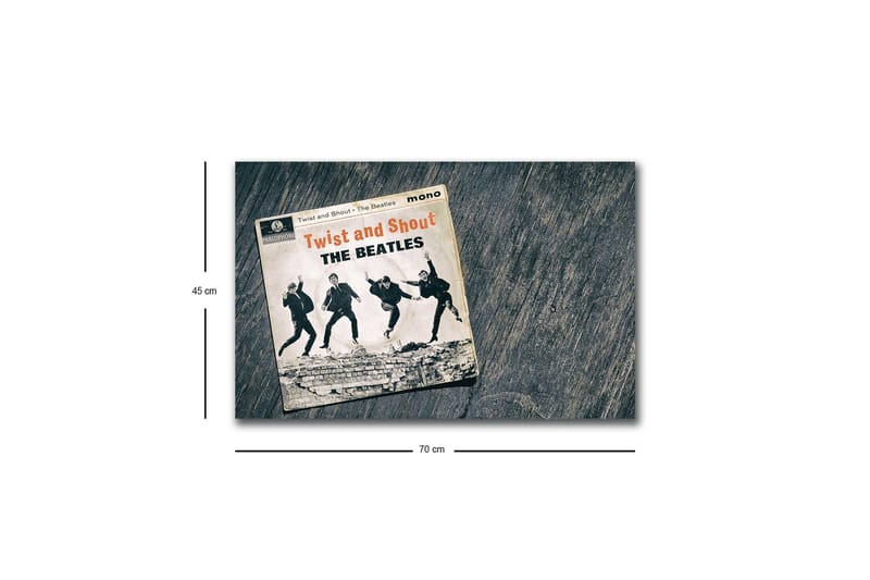 Lærredstryk med LED-belysning - Vintage albumcover med The Beatles i aktion - Sort / Grå / Beige - Boligtilbehør - Billeder & kunst - Billeder på lærred