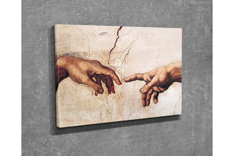 Lærredstryk - To hænder rækker ud mod hinanden - Hudfarve / Beige / Hvid - Boligtilbehør - Billeder & kunst - Billeder på lærred