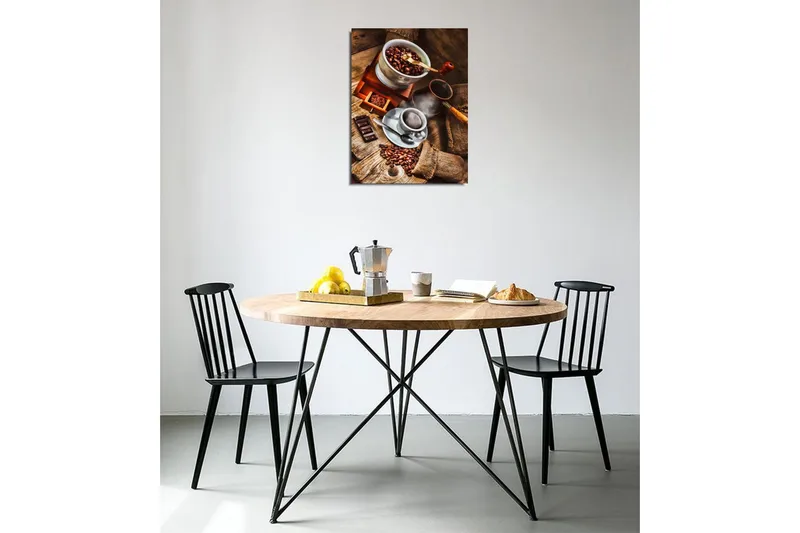 Lille lærredstryk 30x40 cm - Kaffe- og chokoladekomposition med ristede kaffebønner - Brun / Beige / Sort - Boligtilbehør - Billeder & kunst - Billeder på lærred