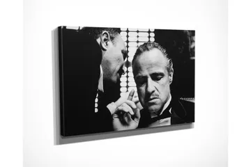 Lille lærredstryk 40x30 cm - Intim samtale mellem to mænd i jakkesæt - Sort / Hvid - Boligtilbehør - Billeder & kunst - Billeder på lærred