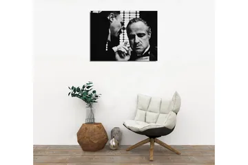 Lille lærredstryk 40x30 cm - Intim samtale mellem to mænd i jakkesæt - Sort / Hvid - Boligtilbehør - Billeder & kunst - Billeder på lærred