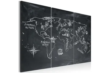 Maler geografiundervisning (fransk) Triptych 90x60 - Artgeist sp. z o. o. - Boligtilbehør - Billeder & kunst - Billeder på lærred