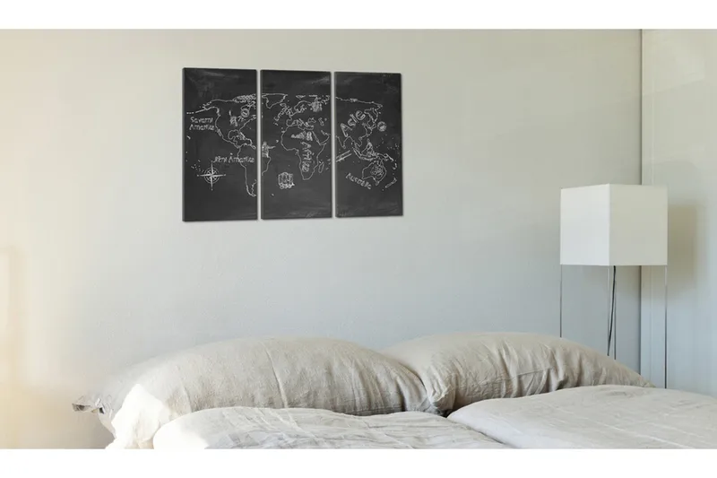 Maler geografiundervisning (tjekkisk) Triptyk 90x60 - Artgeist sp. z o. o. - Boligtilbehør - Billeder & kunst - Billeder på lærred