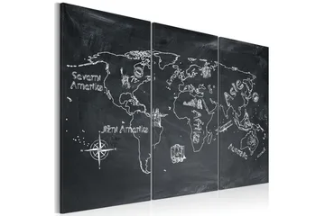 Maler geografiundervisning (tjekkisk) Triptyk 90x60 - Artgeist sp. z o. o. - Boligtilbehør - Billeder & kunst - Billeder på lærred