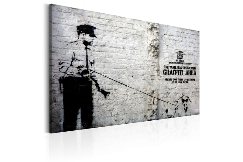 Maler Graffiti-område (Politi og en hund) af Banksy 120x80 - Artgeist sp. z o. o. - Billeder på lærred