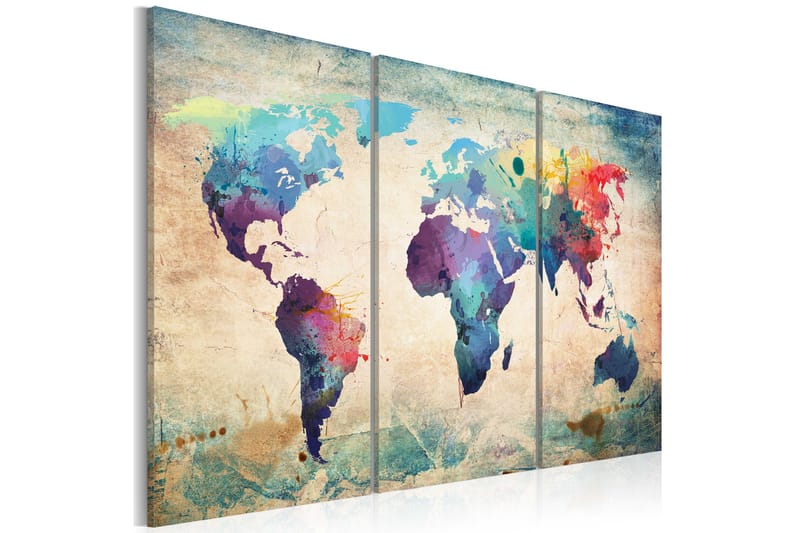 Maler regnbue-farvet område Triptych 90x60 - Artgeist sp. z o. o. - Boligtilbehør - Billeder & kunst - Billeder på lærred