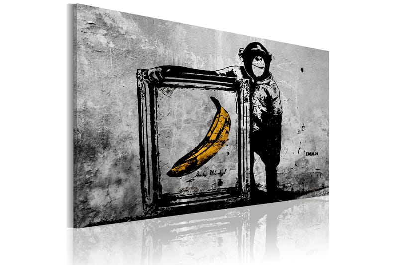Maleri Inspireret af Banksy sort og hvid 120x80, Artgeist sp. z o. o.
