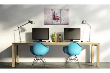 Maleri rundt i England af Routemaster Triptych 90x60 - Artgeist sp. z o. o. - Boligtilbehør - Billeder & kunst - Billeder på lærred