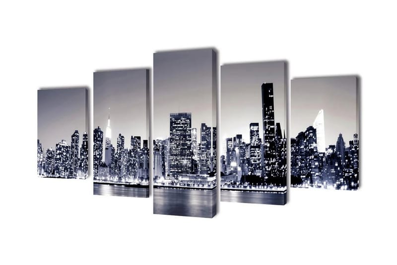 Sæt Af Lærredsprint Til Væg, New York Skyline I /, 100X50Cm - Flerfarvet - Boligtilbehør - Billeder & kunst - Billeder på lærred