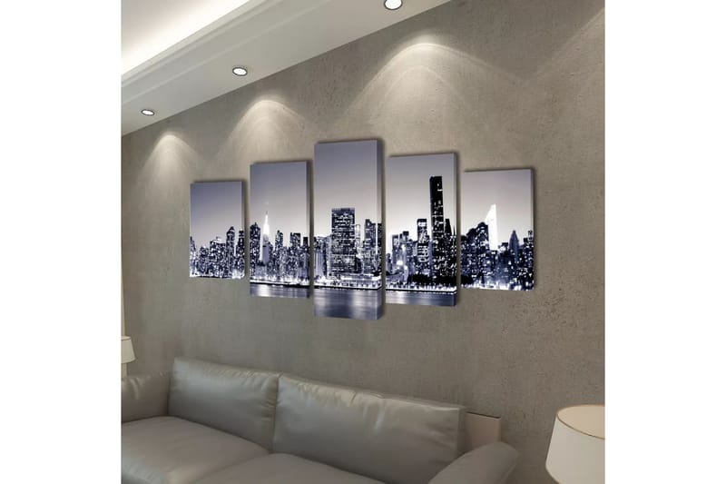 Sæt Af Lærredsprint Til Væg, New York Skyline I /, 100X50Cm - Flerfarvet - Boligtilbehør - Billeder & kunst - Billeder på lærred