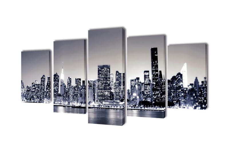 Sæt Af Lærredsprint Til Væg, New York Skyline I /, 200X100Cm - Flerfarvet - Boligtilbehør - Billeder & kunst - Billeder på lærred