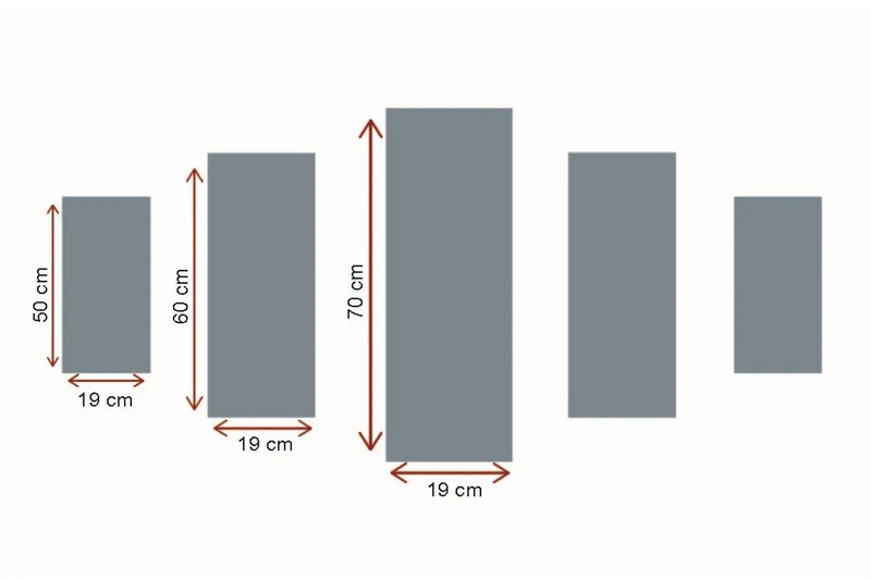 Stort lærredstryk i 5 dele 105x70 cm - Hvide hortensiaer i blomst mod en blød blå baggrund - Hvid / Grøn / Blå - Boligtilbehør - Billeder & kunst - Billeder på lærred