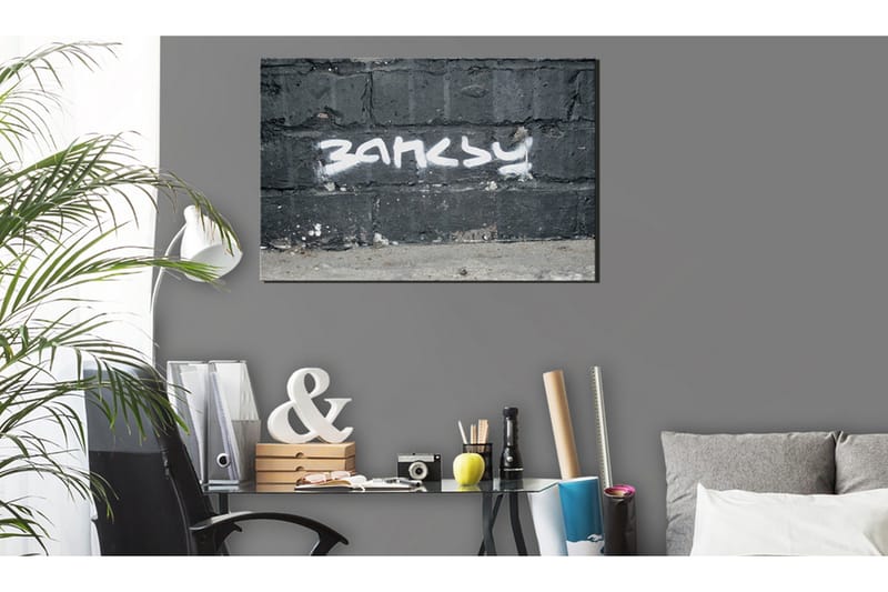Tavla Banksy Signature 120x80 cm - Boligtilbehør - Billeder & kunst - Billeder på lærred