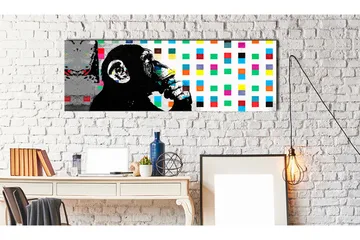Tavla Banksy: The Thinker Monkey 120x40 - Boligtilbehør - Billeder & kunst - Billeder på lærred