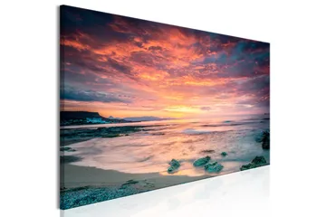 Tavla Beach in Crete (1 Part) Narrow Red 120x40 - Boligtilbehør - Billeder & kunst - Billeder på lærred