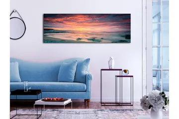 Tavla Beach in Crete (1 Part) Narrow Red 120x40 - Boligtilbehør - Billeder & kunst - Billeder på lærred