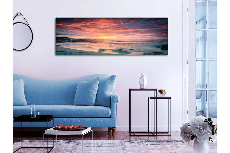 Tavla Beach in Crete (1 Part) Narrow Red 120x40, undefined