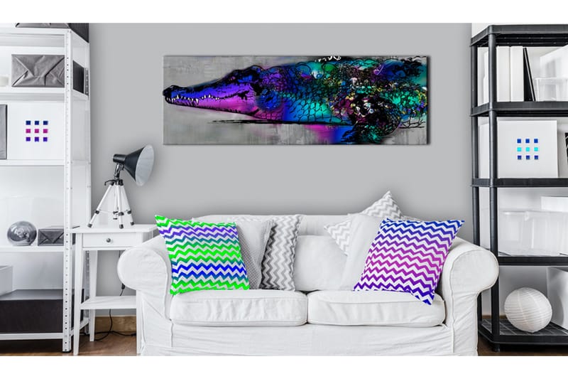 Tavla Blue Alligator VALUE_MISSING_2 135x45 - Boligtilbehør - Billeder & kunst - Billeder på lærred