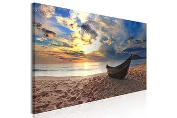 Tavla Boat on the Beach (1 Part) Narrow 150x50 - Boligtilbehør - Billeder & kunst - Billeder på lærred