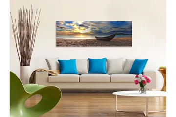 Tavla Boat on the Beach (1 Part) Narrow 150x50 - Boligtilbehør - Billeder & kunst - Billeder på lærred