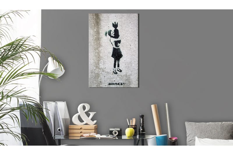 Tavla Bomb Hugger By Banksy VALUE_MISSING_3 80x120 - Boligtilbehør - Billeder & kunst - Billeder på lærred