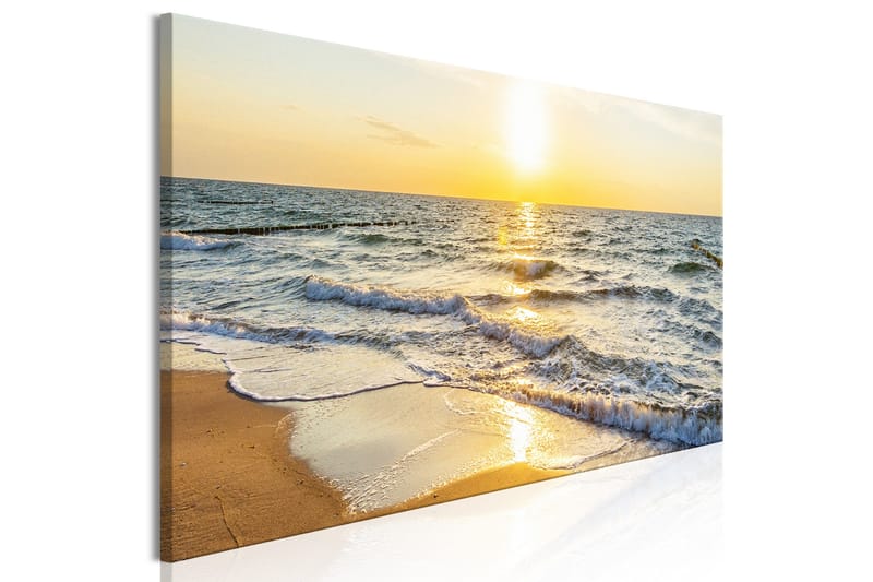 Tavla Calm Waves (1 Part) Narrow Golden 135x45 - Boligtilbehør - Billeder & kunst - Billeder på lærred