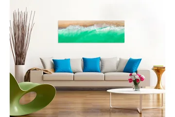 Tavla Coast (1 Part) Narrow Green 150x50 - Boligtilbehør - Billeder & kunst - Billeder på lærred