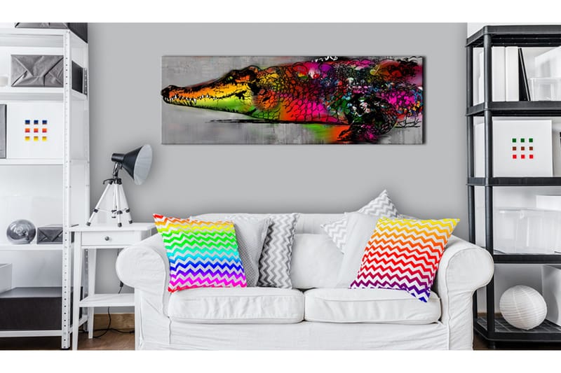 Tavla Colourful Alligator VALUE_MISSING_2 120x40 - Boligtilbehør - Billeder & kunst - Billeder på lærred