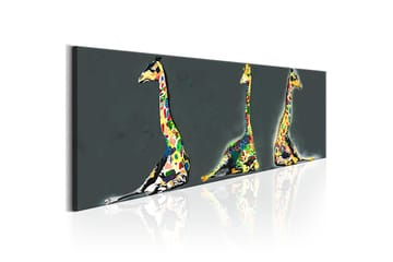 Tavla Colourful Giraffes 120x40 - Boligtilbehør - Billeder & kunst - Billeder på lærred