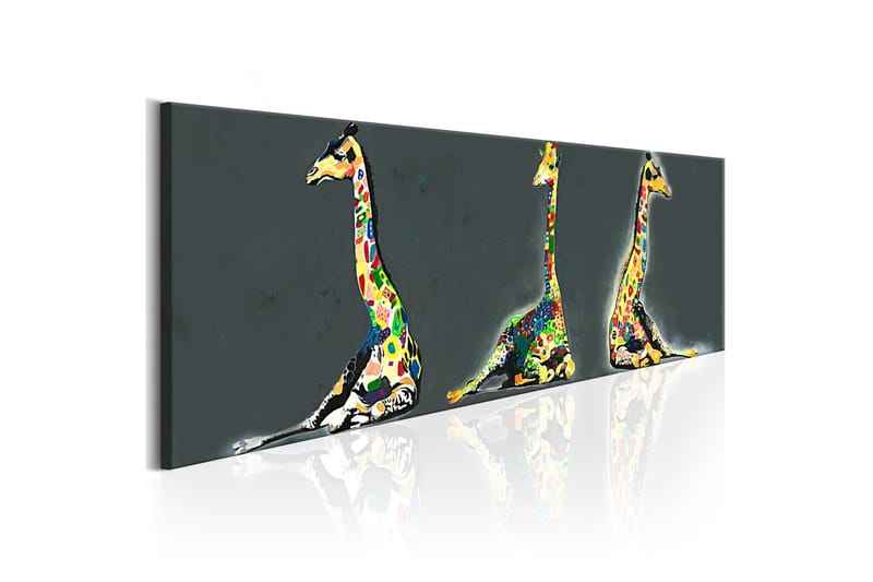 Tavla Colourful Giraffes 135x45 - Boligtilbehør - Billeder & kunst - Billeder på lærred