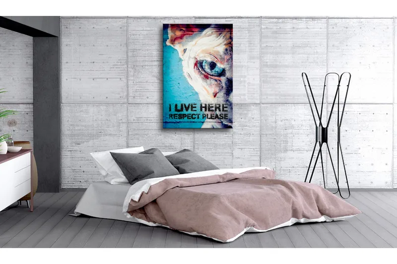 Tavla I Live Here, Respect Please 80x120 VALUE_MISSING_1 - Boligtilbehør - Billeder & kunst - Billeder på lærred