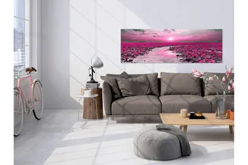 Tavla Lilies and Sunset (1 Part) Narrow 120x40 - Boligtilbehør - Billeder & kunst - Billeder på lærred