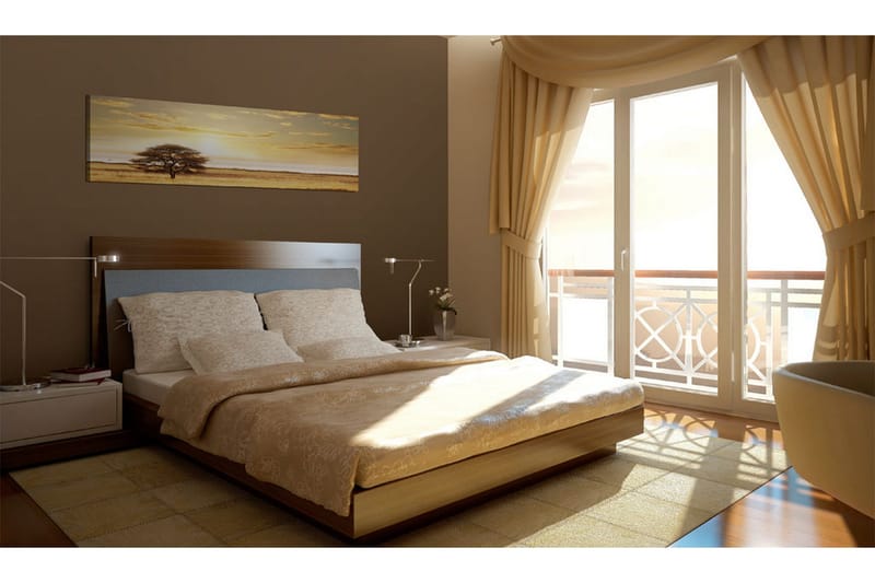 Tavla Lonely Tree On Savannah 135x45 cm - Boligtilbehør - Billeder & kunst - Billeder på lærred