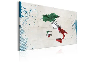 Tavla Map: Italy 120x80 - Boligtilbehør - Billeder & kunst - Billeder på lærred
