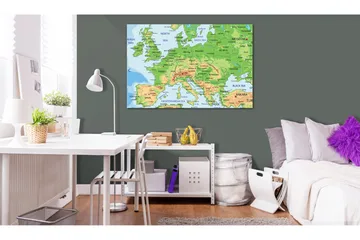 Tavla Map of Europe 120x80 - Boligtilbehør - Billeder & kunst - Billeder på lærred
