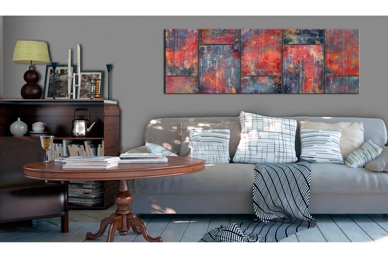 Tavla Metal Mosaic Red VALUE_MISSING_3 135x45 - Boligtilbehør - Billeder & kunst - Billeder på lærred