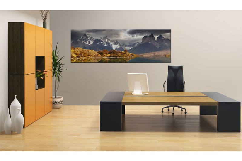 Tavla Mountain Landscape Before A Storm 135x45 cm - Boligtilbehør - Billeder & kunst - Billeder på lærred