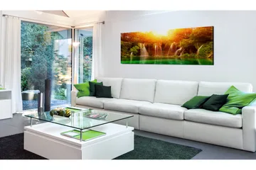 Tavla Nature: Magnificent Waterfall 120x40 - Boligtilbehør - Billeder & kunst - Billeder på lærred