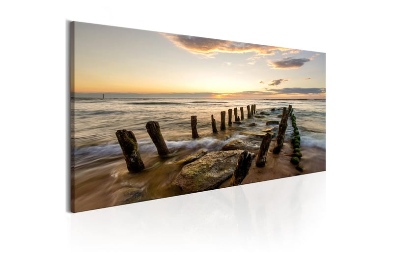 Tavla Wooden Breakwaters 150x50 - Boligtilbehør - Billeder & kunst - Billeder på lærred