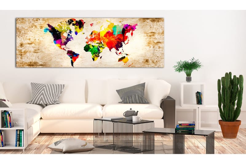 Tavla World In Watercolours VALUE_MISSING_2 120x40 - Boligtilbehør - Billeder & kunst - Billeder på lærred