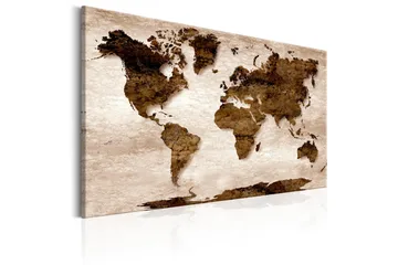 Tavla World Map: 60x40 Brown - Boligtilbehør - Billeder & kunst - Billeder på lærred
