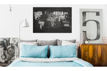 Tavla World Map: Spanish Geography (ES) 120x80 - Boligtilbehør - Billeder & kunst - Billeder på lærred