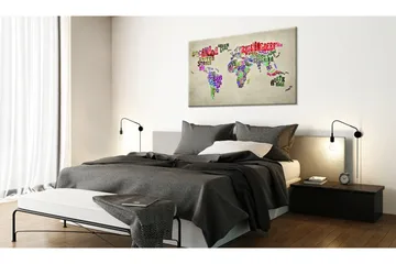 Tavla World Map: Tour (EN) 60x40 - Boligtilbehør - Billeder & kunst - Billeder på lærred