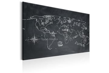 Tavla World Map: Travel broadens the Mind 60x40 - Boligtilbehør - Billeder & kunst - Billeder på lærred