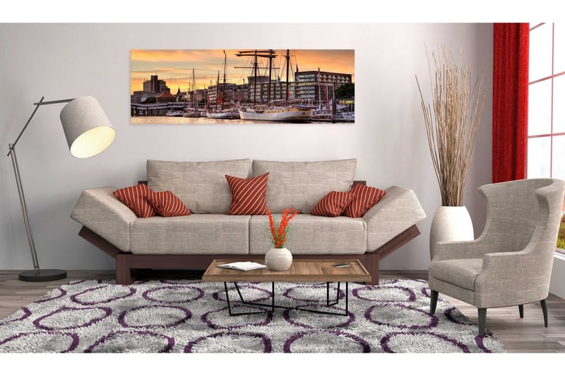 Tavla Port In Hamburg VALUE_MISSING_3 150x50 - Boligtilbehør - Billeder & kunst - Billeder på lærred