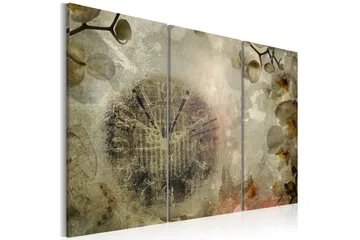 Tavle Vintage, ur og orkidétrippe 90x60 - Artgeist sp. z o. o. - Boligtilbehør - Billeder & kunst - Billeder på lærred