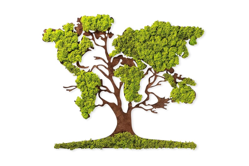 Tree 2 Canvasbillede, Grøn/Brun