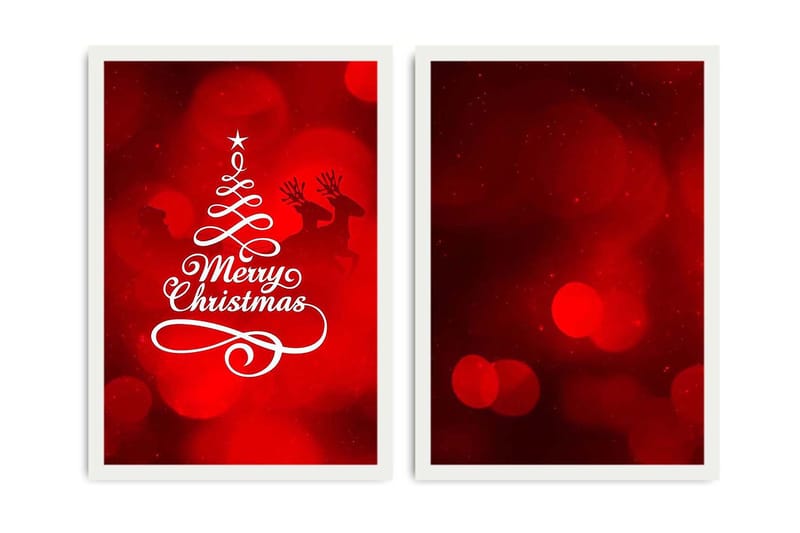 Dekorativ Indrammet MDF-maleri 2-Dele 35x50 cm, Flerfarvet