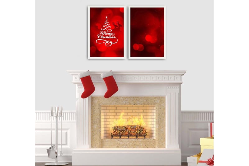 Dekorativ Indrammet MDF-maleri 2-Dele 35x50 cm - Flerfarvet - Boligtilbehør - Billeder & kunst