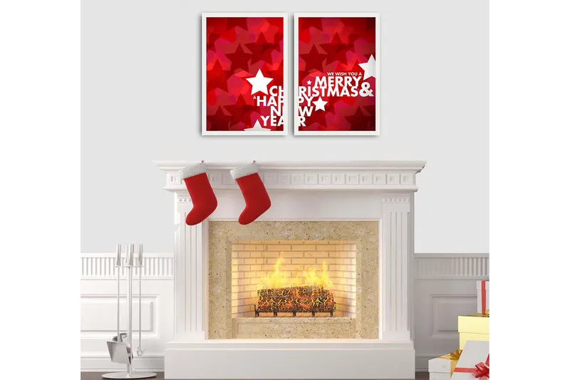 Dekorativ Indrammet MDF-maleri 2-Dele 35x50 cm - Flerfarvet - Boligtilbehør - Billeder & kunst